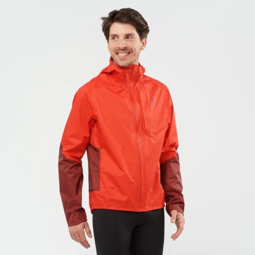 Red Salomon Bonatti Waterproof Men's Shell Jackets | PH 95318E